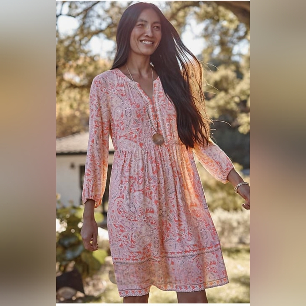 Paisley Print Pink Dress
